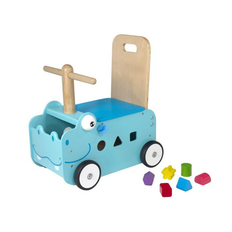 Trottoir Zwaaien Eenvoud I'm Toy Houten Loopwagen Nijlpaard| Het Hippe Schaap